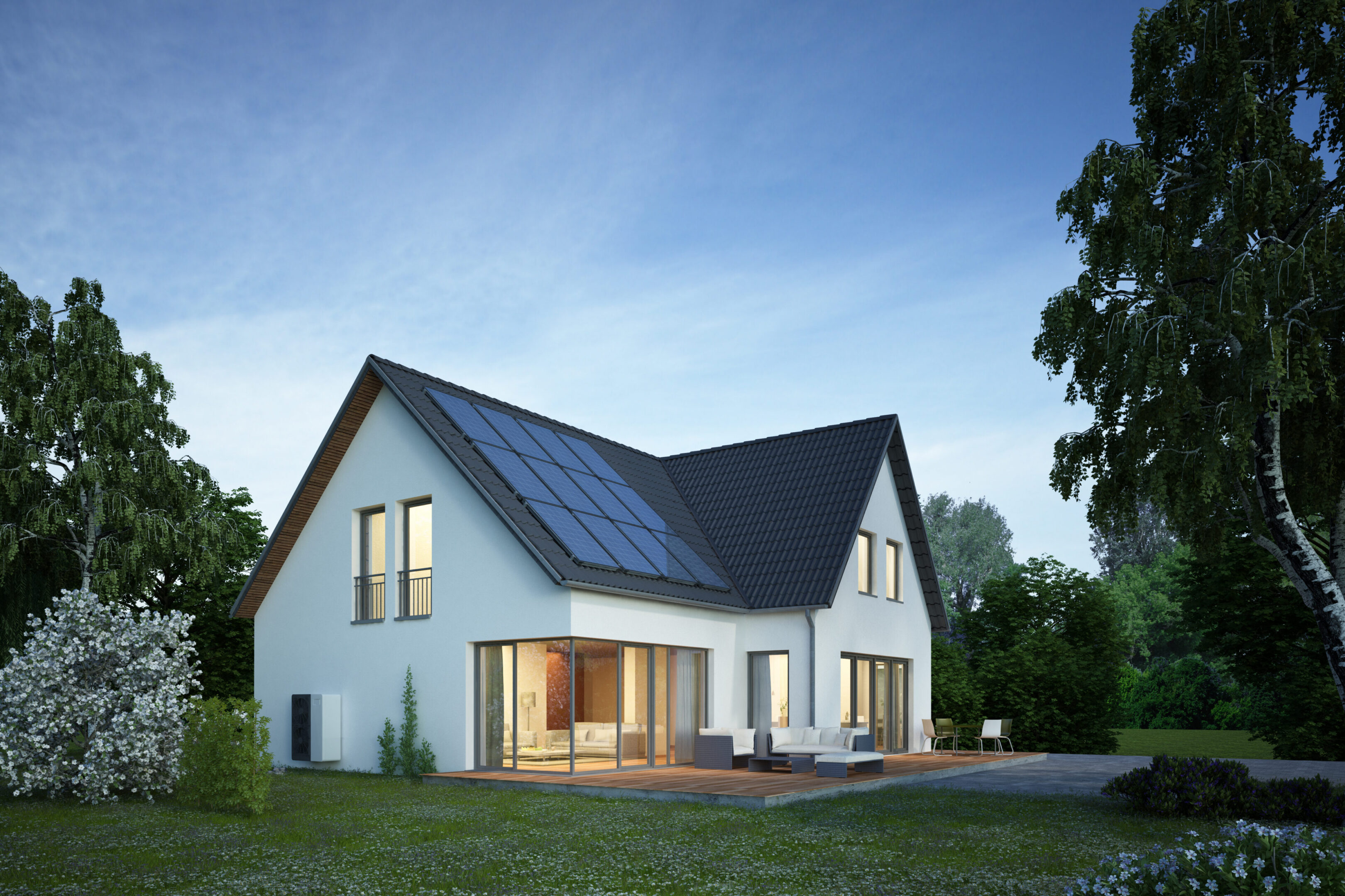 Spacious home with large windows